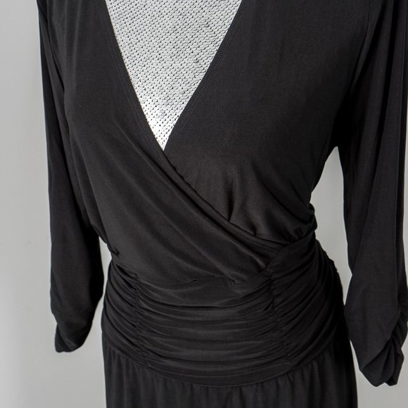NWT NY Collection Black Ruched Dress 1X - Picture 3 of 5